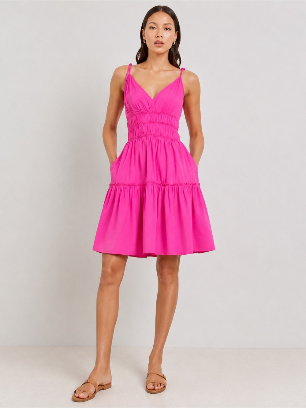 NWOT Rails Carmen Dress Azalea Pink Organic Cotton Lyocell Smocked Mini S